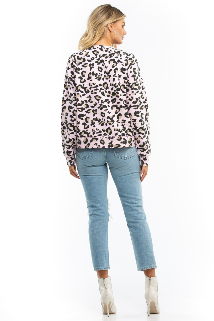 Blonde Pink Leopard Middle Sister Crew - Juicy Couture