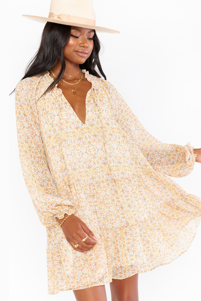birdie mini dress Nobody's Child Birdie mini dress with embroidered collar in black