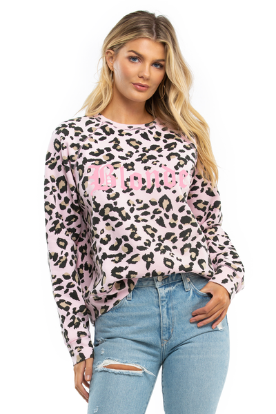 Blonde Pink Leopard Middle Sister Crew - Juicy Couture